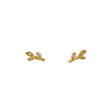 Jungle Ivy Sparkle Leaf Stud Earrings
