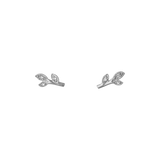 Jungle Ivy Sparkle Leaf Stud Earrings