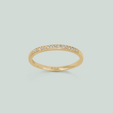 Fine Diamond Line Wide Ring