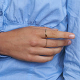 Fine Diamond Line Wide Ring