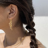 Jungle Ivy Sparkle Leaf Stud Earrings