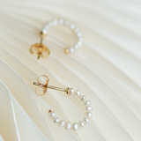 Fine Mini Pearl Hoops