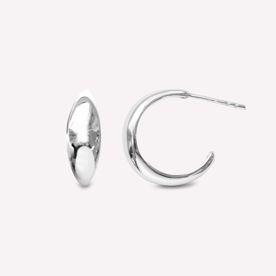 Ocean Flow Polished hoops medium
