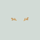 Fine Jungle Ivy Sparkle Leaf Earrings