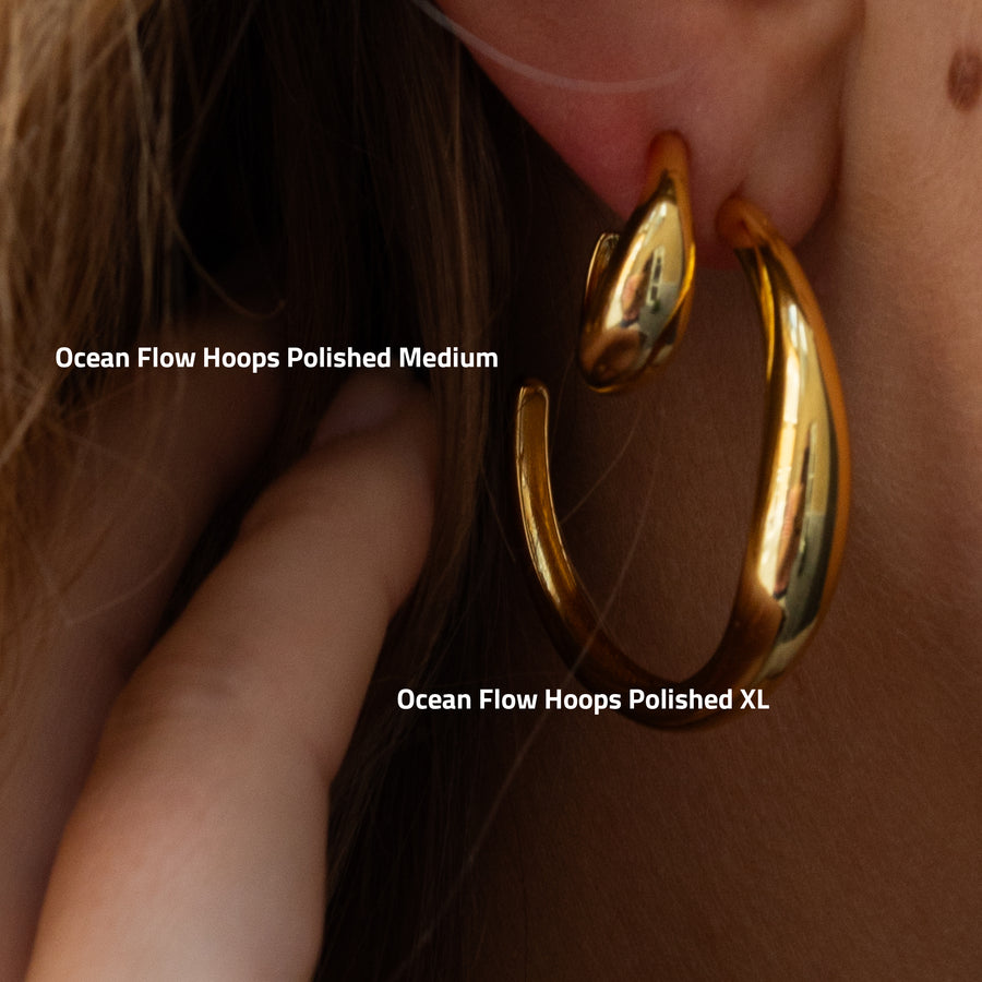 Ocean Flow Polished XL hoops