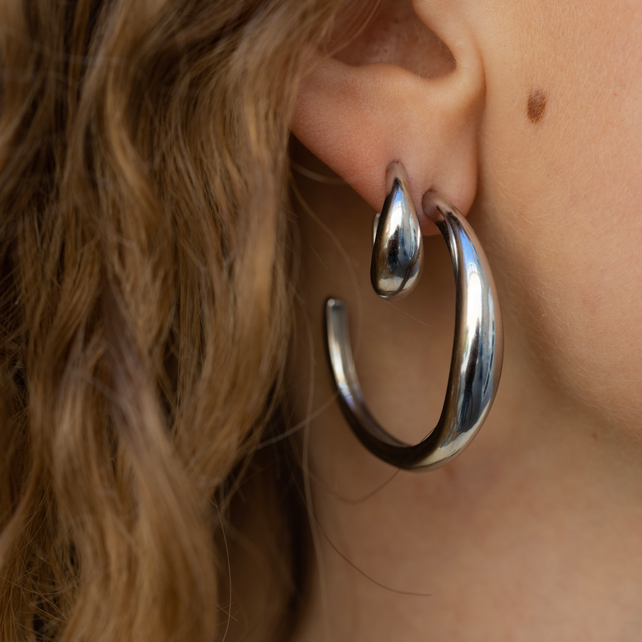 Ocean Flow Polished XL hoops