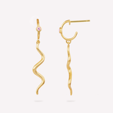 Wave Mini Hoop pink