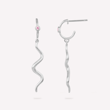 Wave Mini Hoop pink