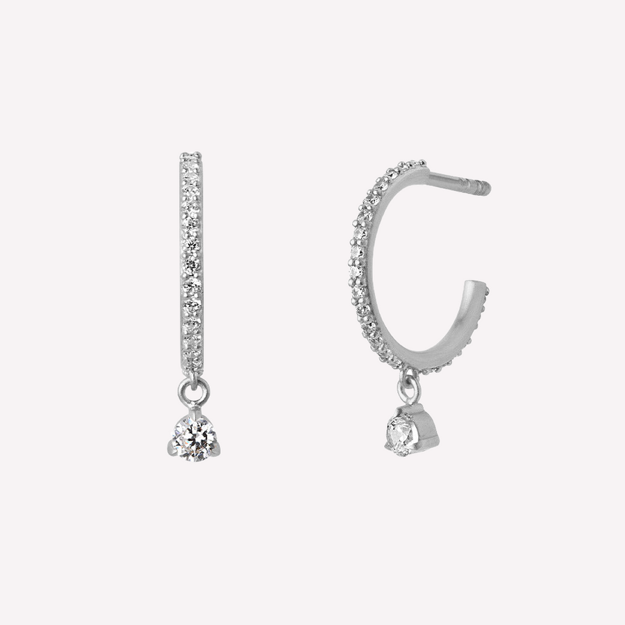 Sparkle hoops mini dangling stones