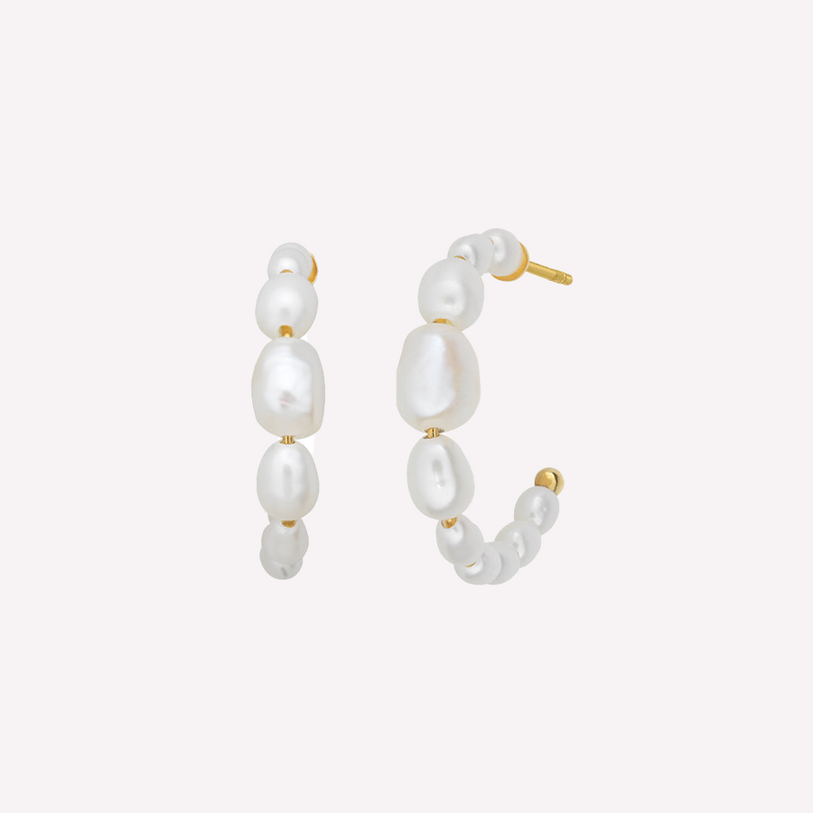 Aura pearl hoops