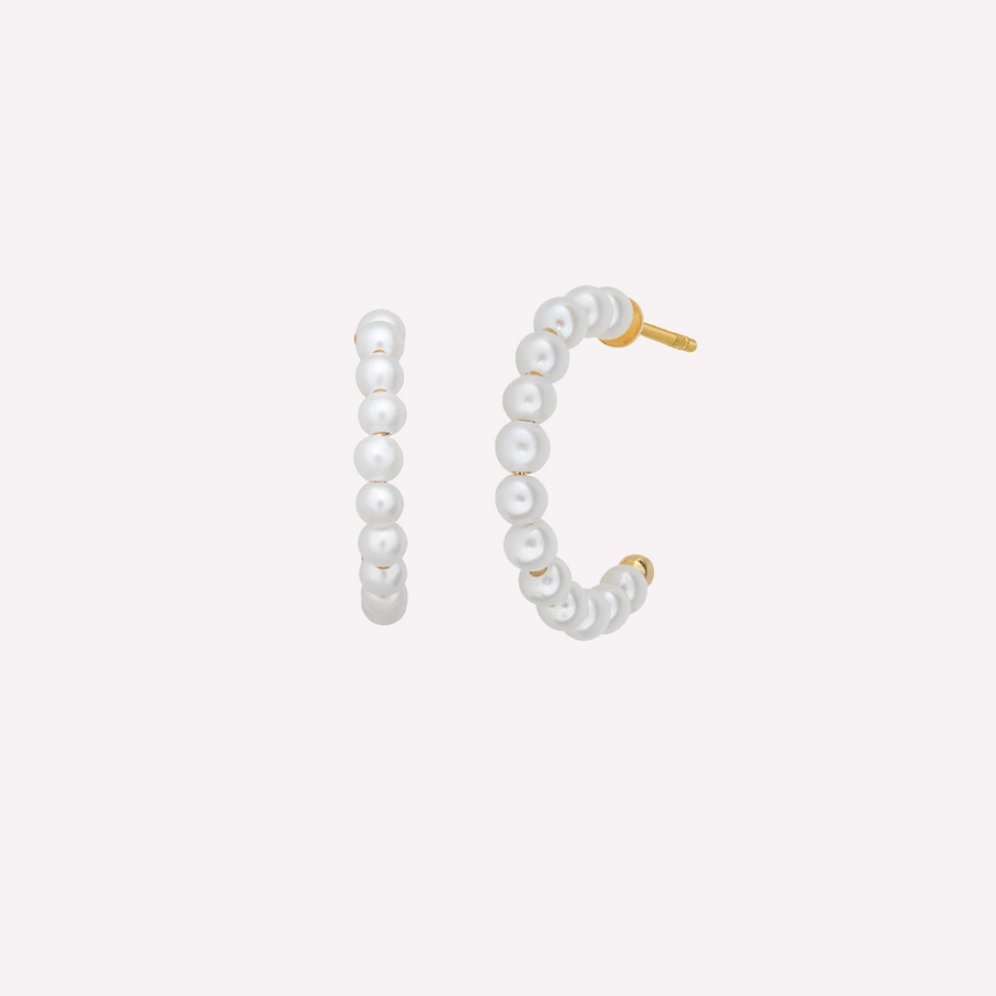 Small Pearl hoops