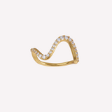 Wave Sparkle Large Ring