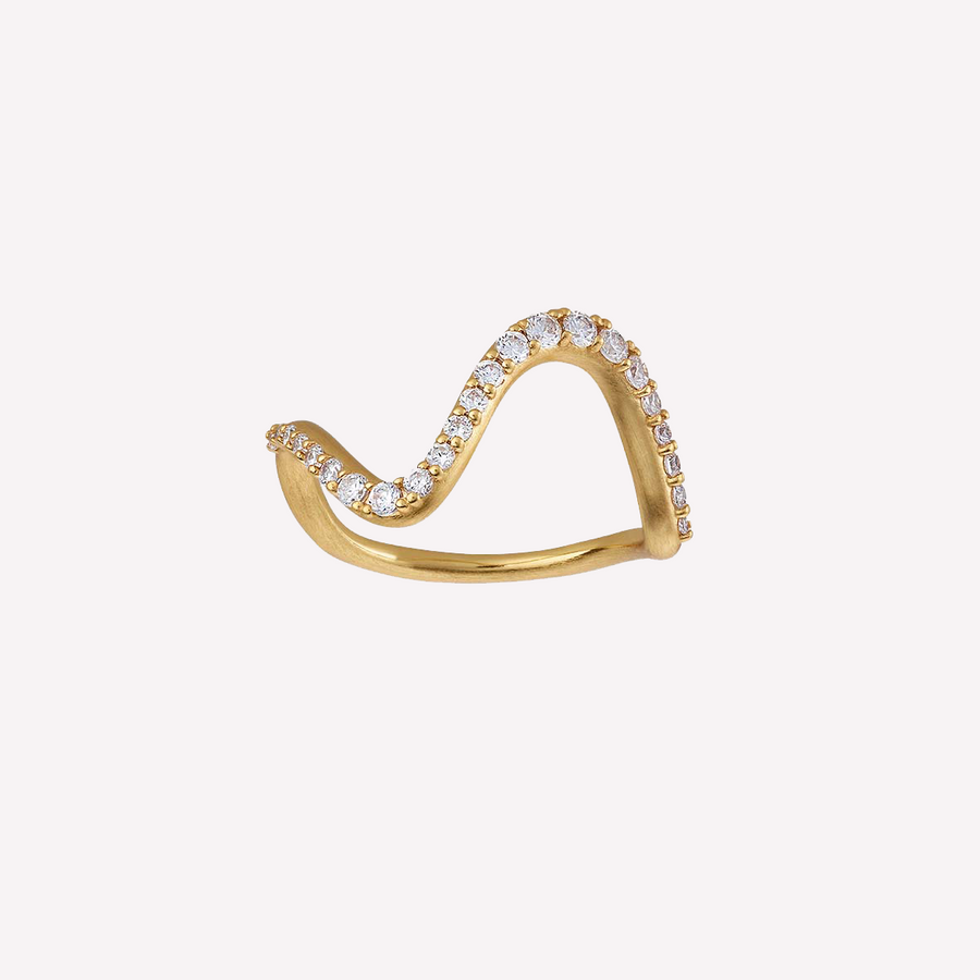 Wave sparkle ring large
