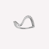 Wave Sparkle Large Ring